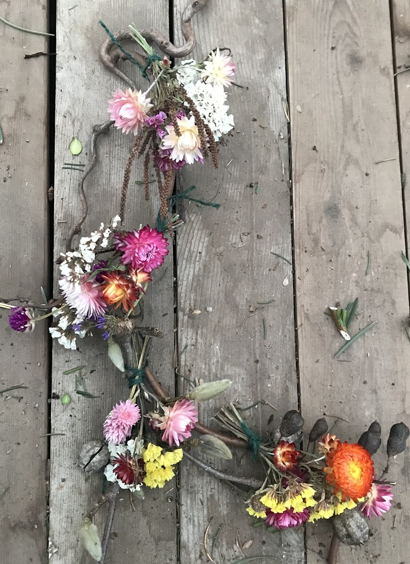 Dried flower wall art